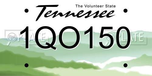 1QO150 Tennessee License Plate