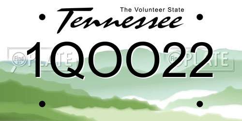 1QOO22 Tennessee License Plate