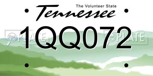 1QQ072 Tennessee License Plate