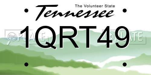 1QRT49 Tennessee License Plate