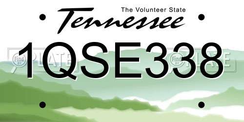 1QSE338 Tennessee License Plate