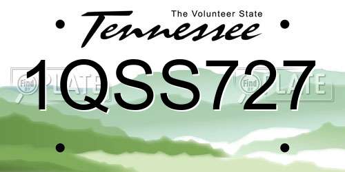 1QSS727 Tennessee License Plate