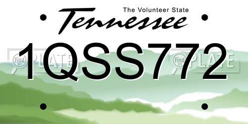 1QSS772 Tennessee License Plate