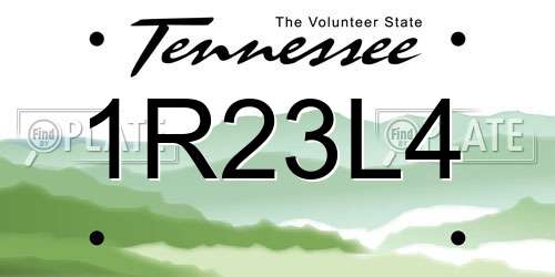 1R23L4 Tennessee License Plate