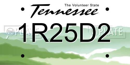 1R25D2 Tennessee License Plate