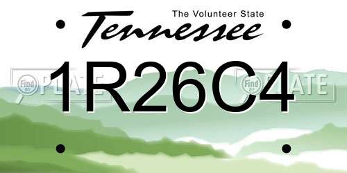 1R26C4 Tennessee License Plate