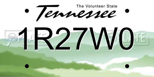 1R27W0 Tennessee License Plate