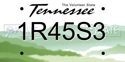 1R45S3 Tennessee License Plate