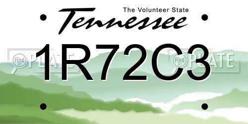 1R72C3 Tennessee License Plate