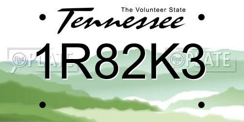 1R82K3 Tennessee License Plate