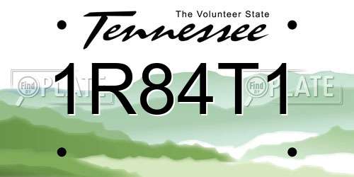 1R84T1 Tennessee License Plate