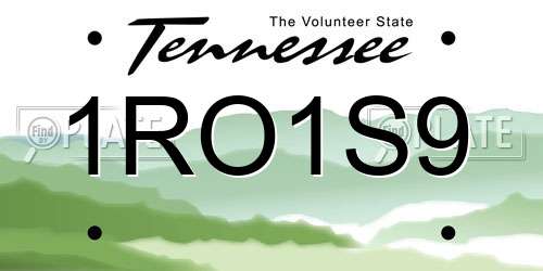 1RO1S9 Tennessee License Plate