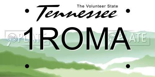1ROMA Tennessee License Plate