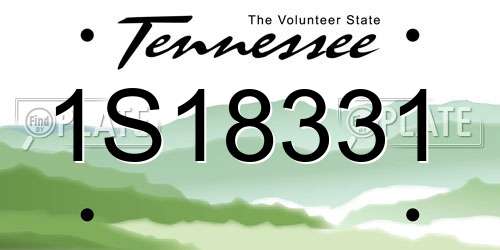1S18331 Tennessee License Plate