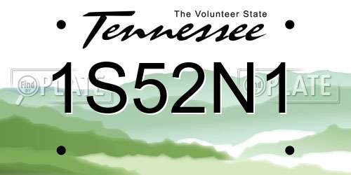 1S52N1 Tennessee License Plate