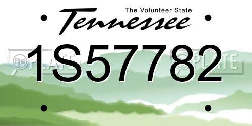 1S57782 Tennessee License Plate