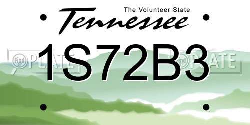 1S72B3 Tennessee License Plate