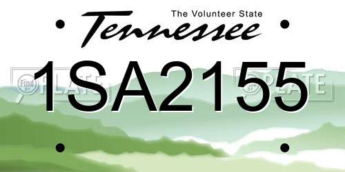 1SA2155 Tennessee License Plate
