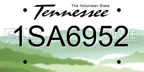 1SA6952 Tennessee License Plate