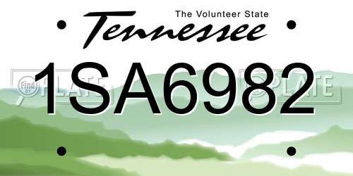 1SA6982 Tennessee License Plate