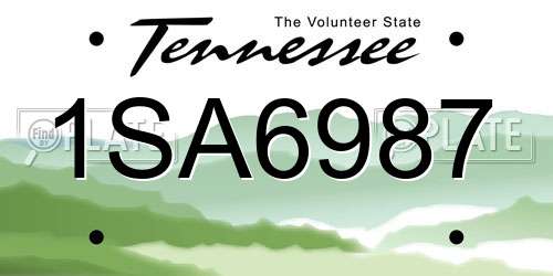 1SA6987 Tennessee License Plate
