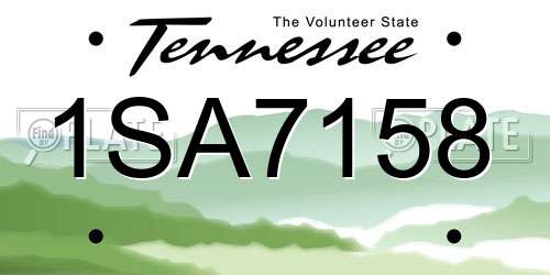 1SA7158 Tennessee License Plate