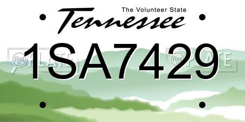 1SA7429 Tennessee License Plate