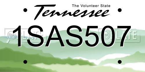 1SAS507 Tennessee License Plate