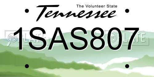 1SAS807 Tennessee License Plate