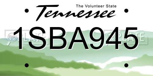 1SBA945 Tennessee License Plate