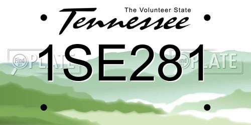 1SE281 Tennessee License Plate