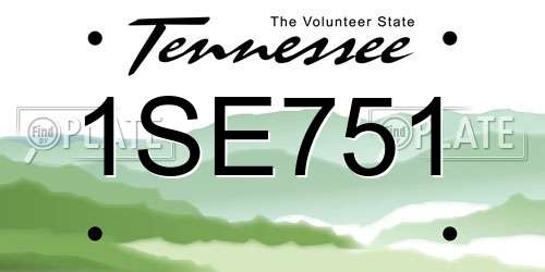 1SE751 Tennessee License Plate
