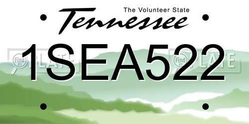 1SEA522 Tennessee License Plate