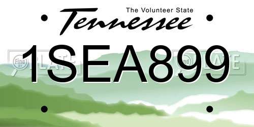 1SEA899 Tennessee License Plate