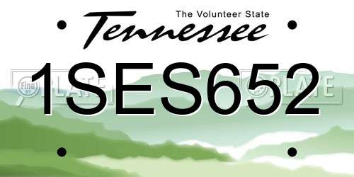 1SES652 Tennessee License Plate