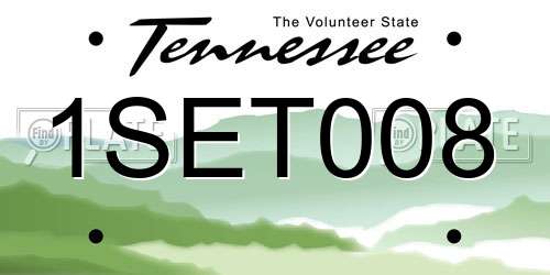 1SET008 Tennessee License Plate