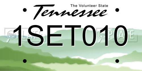 1SET010 Tennessee License Plate