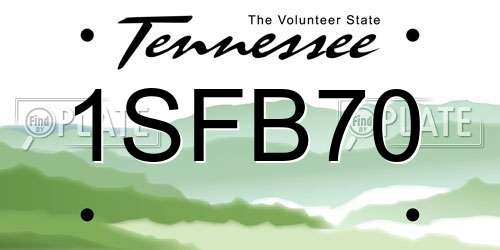 1SFB70 Tennessee License Plate