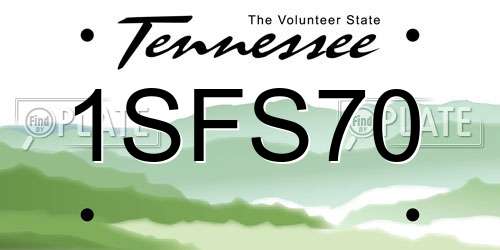 1SFS70 Tennessee License Plate
