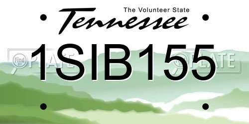 1SIB155 Tennessee License Plate