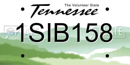 1SIB158 Tennessee License Plate