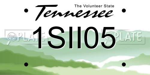 1SII05 Tennessee License Plate
