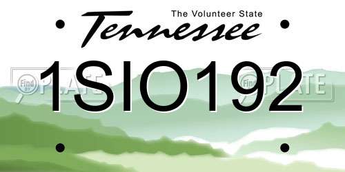 1SIO192 Tennessee License Plate
