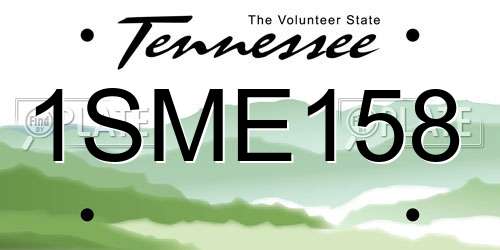 1SME158 Tennessee License Plate