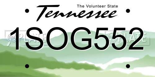 1SOG552 Tennessee License Plate