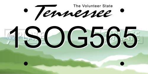 1SOG565 Tennessee License Plate