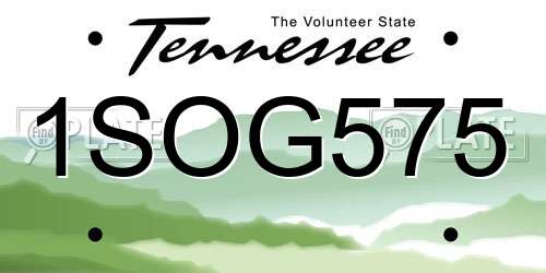 1SOG575 Tennessee License Plate