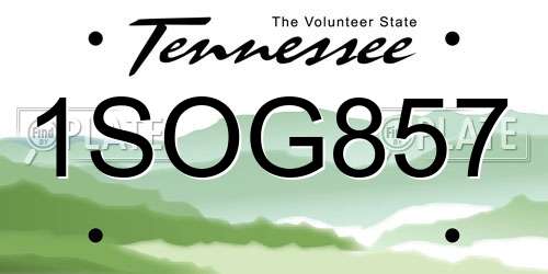 1SOG857 Tennessee License Plate