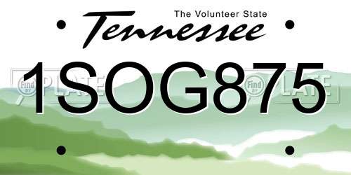1SOG875 Tennessee License Plate
