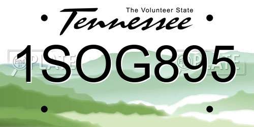 1SOG895 Tennessee License Plate